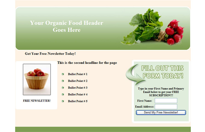 Organic Food PLR Autoresponder Email Series