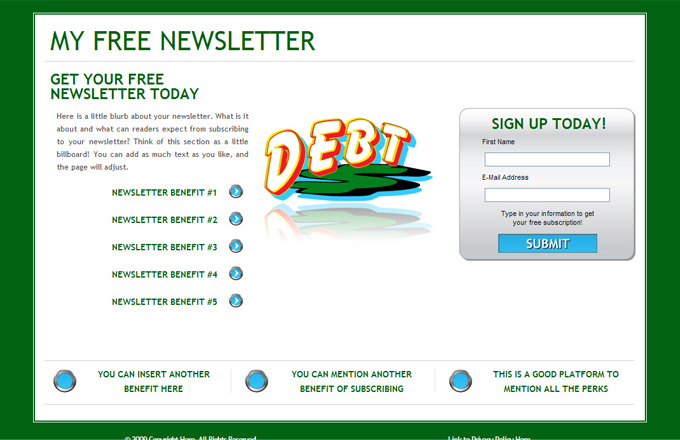 Debt Management PLR Autoresponder Email Series