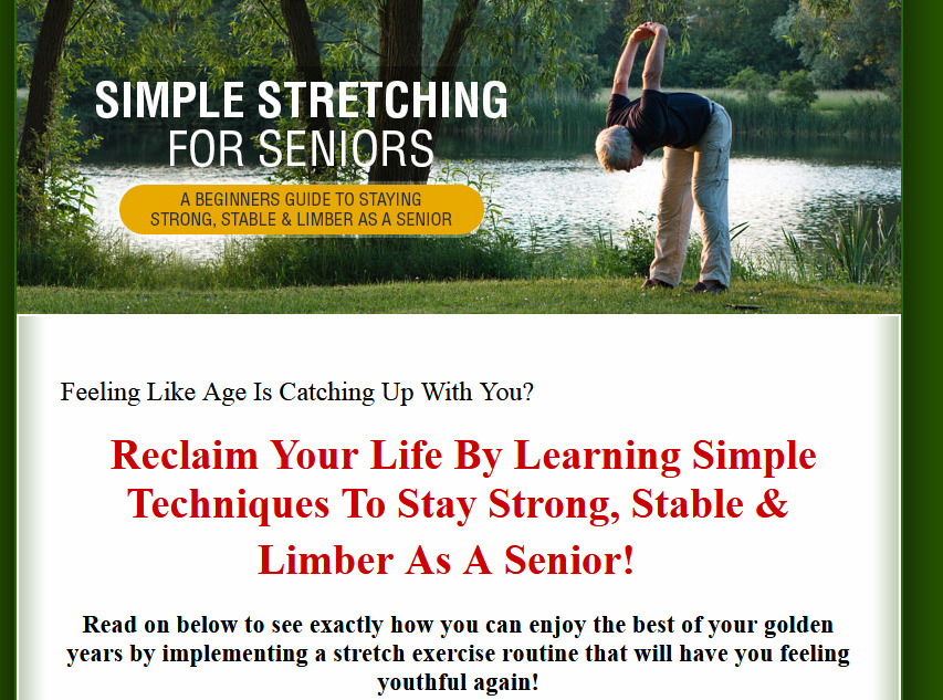 Simple Stretching For Seniors PDF eBook Resell Rights Free Shipping 