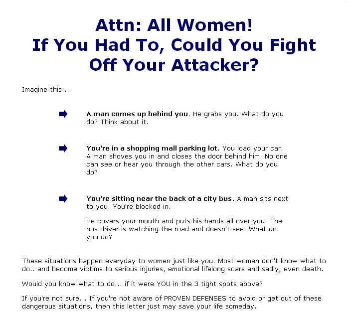 Womens Self Defense Tips