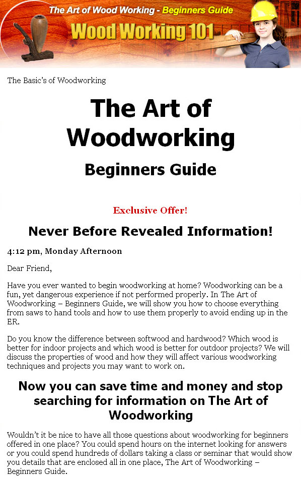 Woodworking 101 Plr Ebook