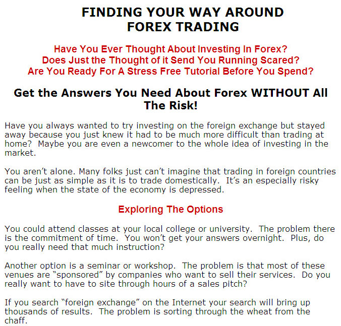 Finding Your Way Around Forex Trading Plr Ebook